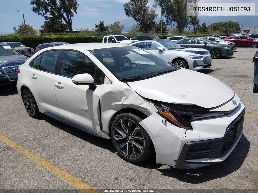 2020 Toyota Corolla Se VIN: JTDS4RCE1LJ051093 Lot: 45670923