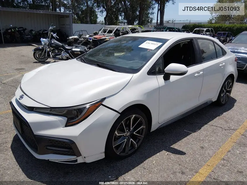 2020 Toyota Corolla Se VIN: JTDS4RCE1LJ051093 Lot: 45670923