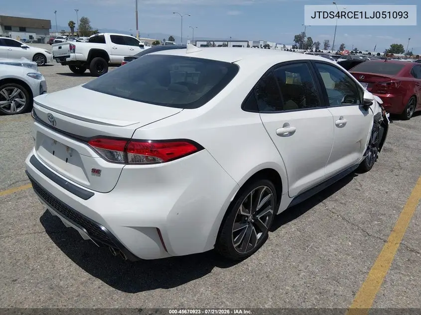 2020 Toyota Corolla Se VIN: JTDS4RCE1LJ051093 Lot: 45670923