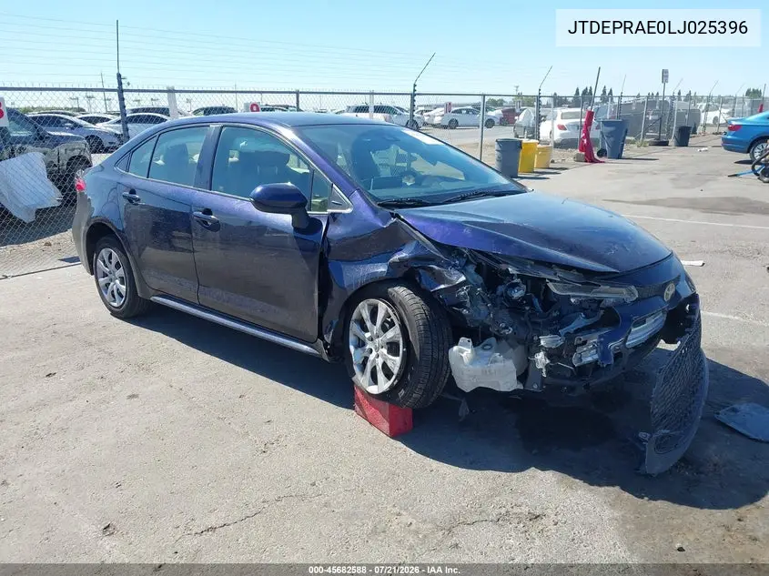 2020 Toyota Corolla Le VIN: JTDEPRAE0LJ025396 Lot: 45682588
