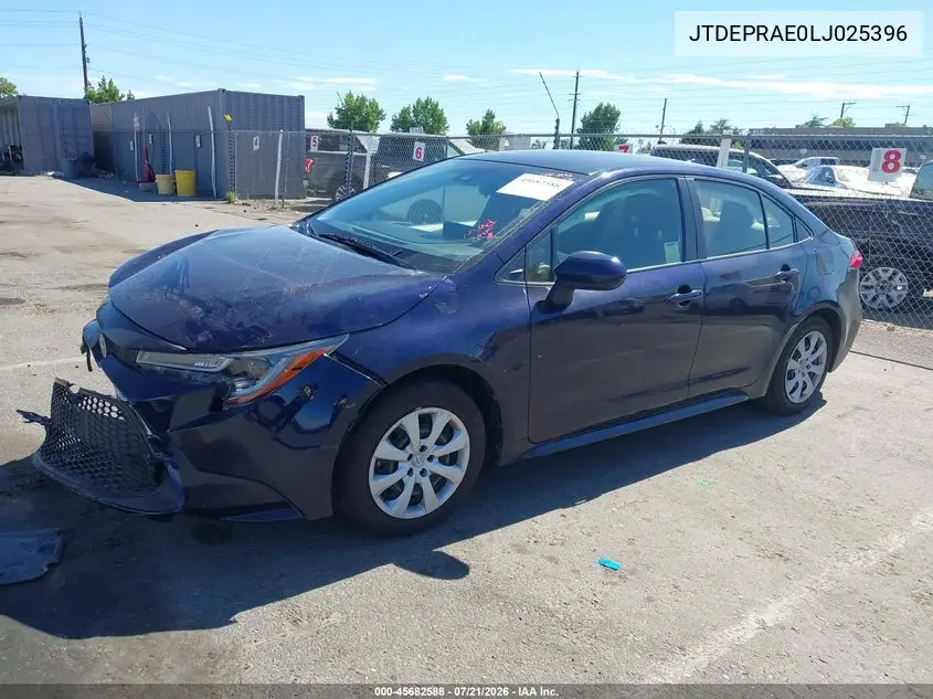 2020 Toyota Corolla Le VIN: JTDEPRAE0LJ025396 Lot: 45682588