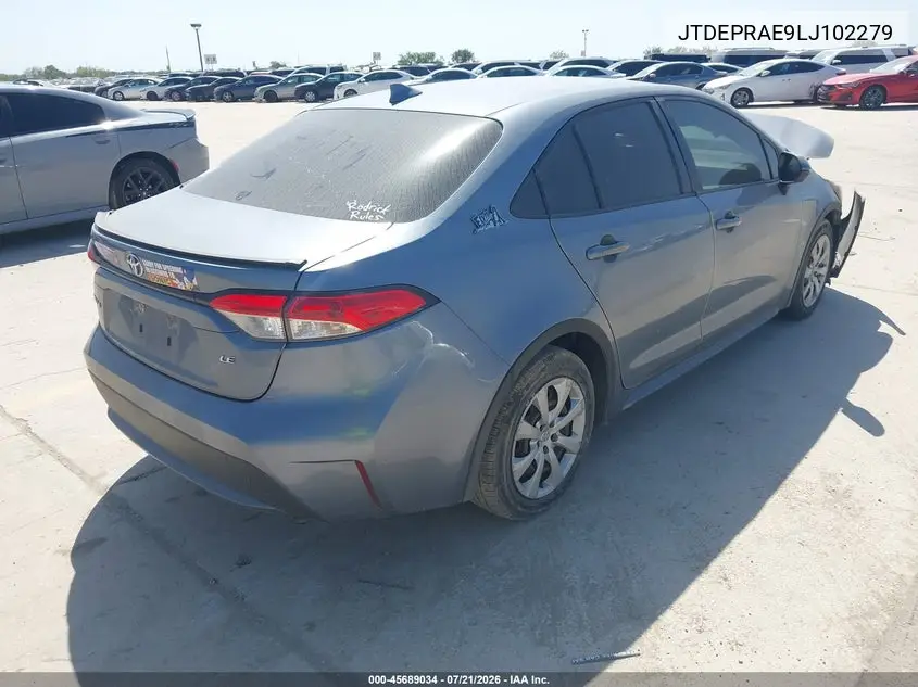 2020 Toyota Corolla Le VIN: JTDEPRAE9LJ102279 Lot: 45689034