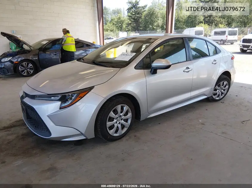2020 Toyota Corolla Le VIN: JTDEPRAE4LJ079672 Lot: 45696129