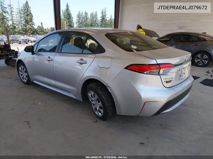 2020 Toyota Corolla Le VIN: JTDEPRAE4LJ079672 Lot: 45696129