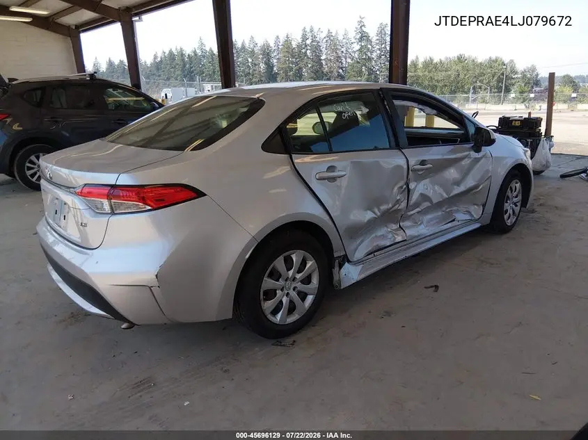 2020 Toyota Corolla Le VIN: JTDEPRAE4LJ079672 Lot: 45696129