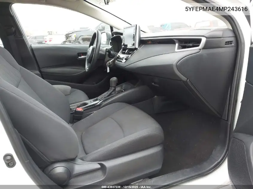 5YFEPMAE4MP243616 2021 Toyota Corolla Le