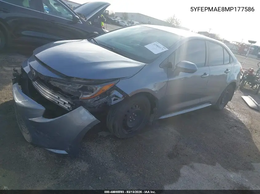 5YFEPMAE8MP177586 2021 Toyota Corolla Le