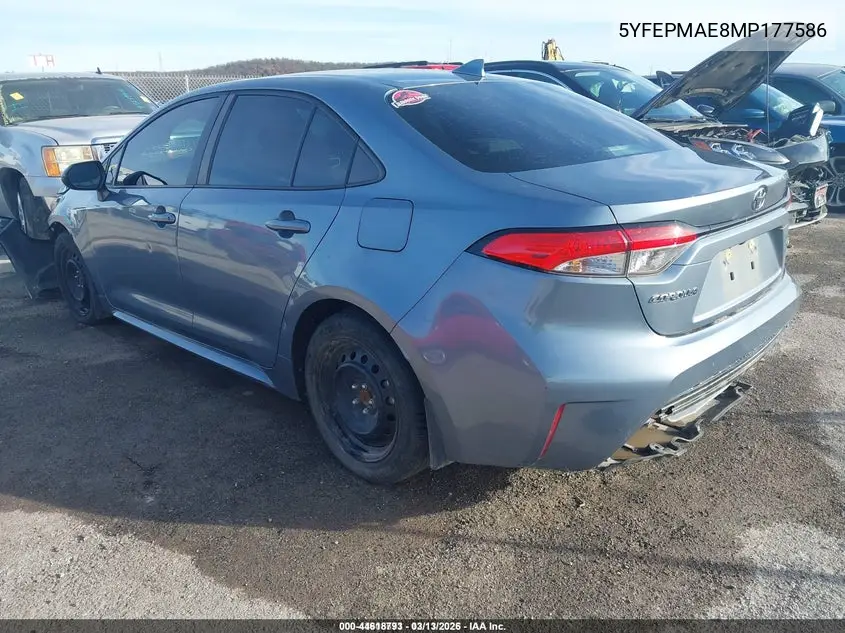 5YFEPMAE8MP177586 2021 Toyota Corolla Le