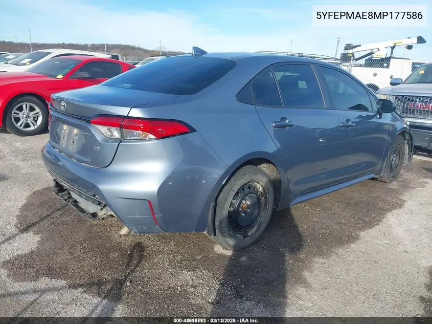 5YFEPMAE8MP177586 2021 Toyota Corolla Le