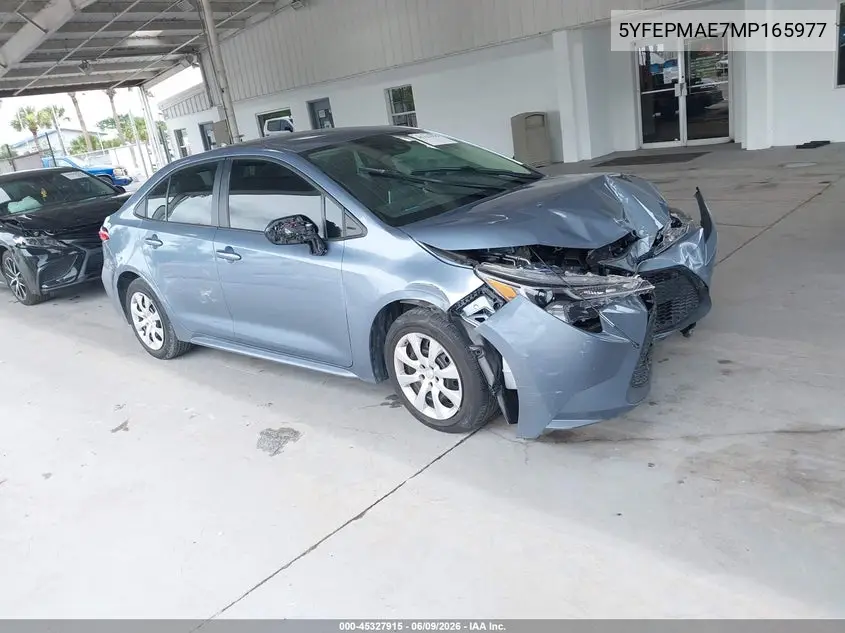 2021 Toyota Corolla Le VIN: 5YFEPMAE7MP165977 Lot: 45327915