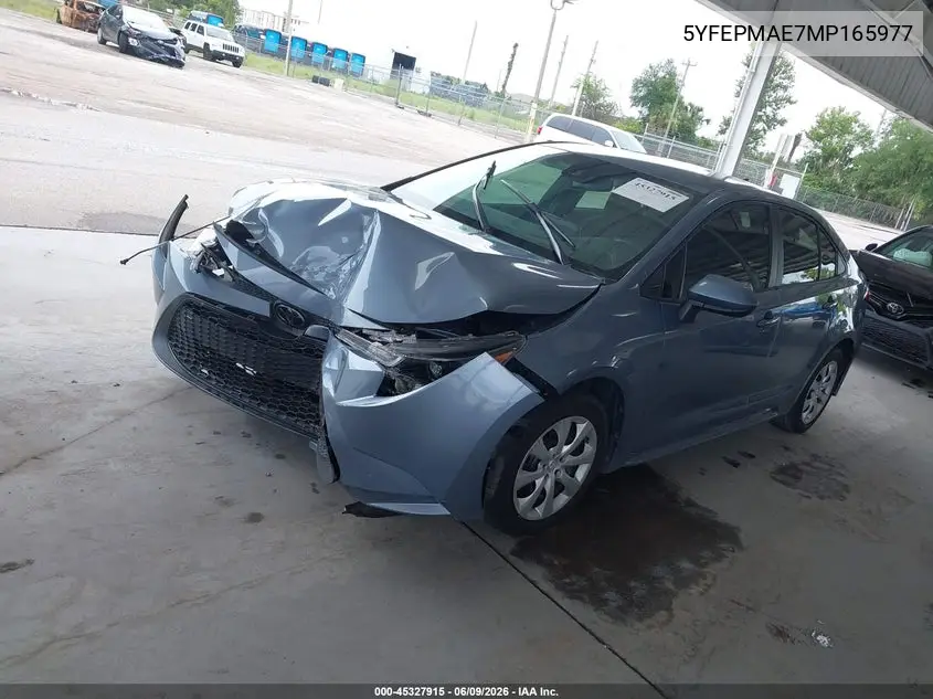 2021 Toyota Corolla Le VIN: 5YFEPMAE7MP165977 Lot: 45327915