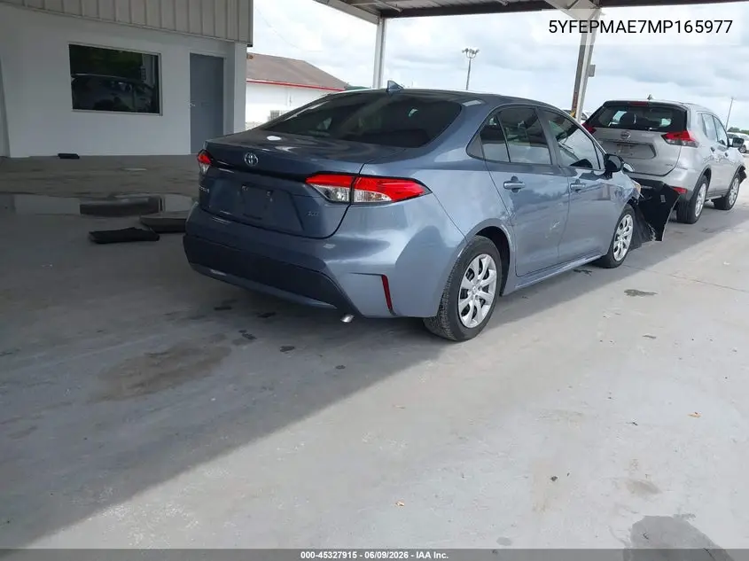 2021 Toyota Corolla Le VIN: 5YFEPMAE7MP165977 Lot: 45327915