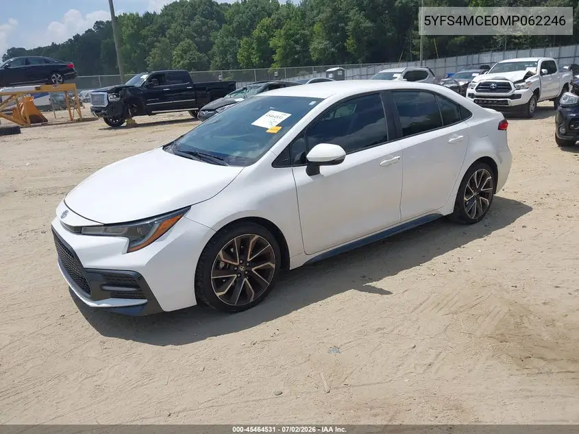 2021 Toyota Corolla Se VIN: 5YFS4MCE0MP062246 Lot: 45464531