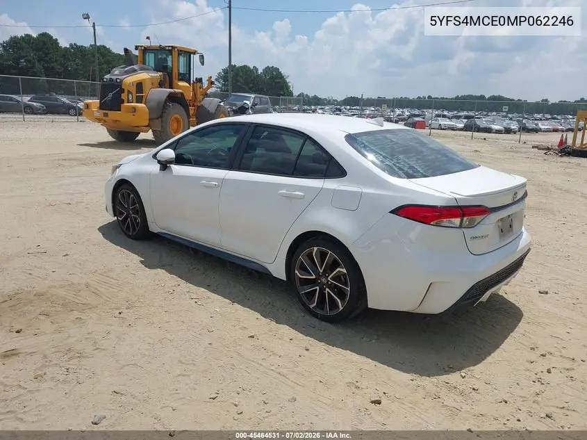 2021 Toyota Corolla Se VIN: 5YFS4MCE0MP062246 Lot: 45464531