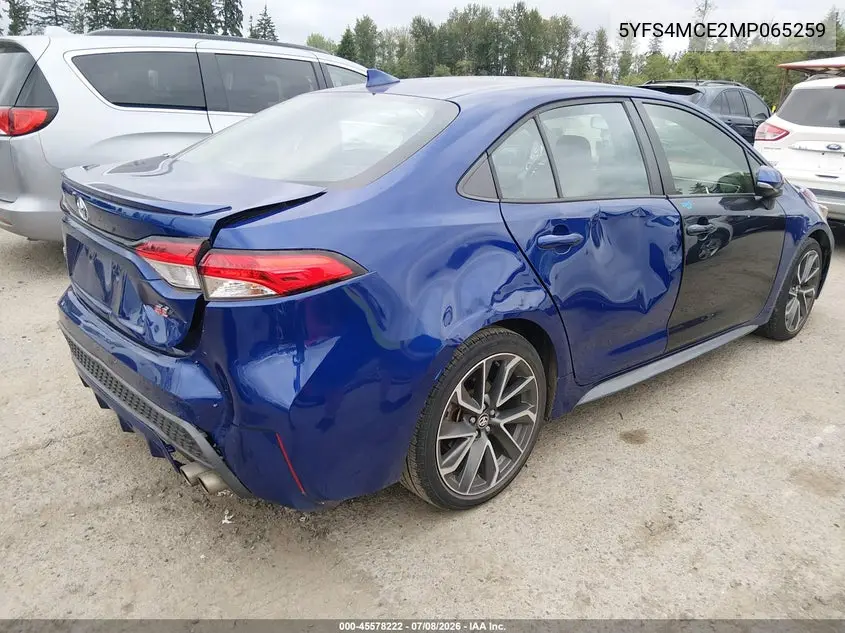 2021 Toyota Corolla Se VIN: 5YFS4MCE2MP065259 Lot: 45578222