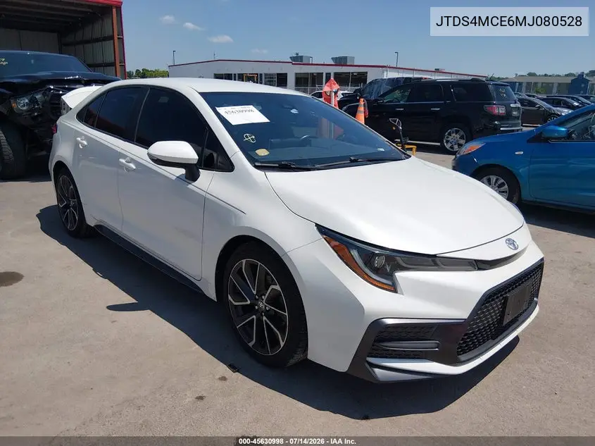 2021 Toyota Corolla Se VIN: JTDS4MCE6MJ080528 Lot: 45630998
