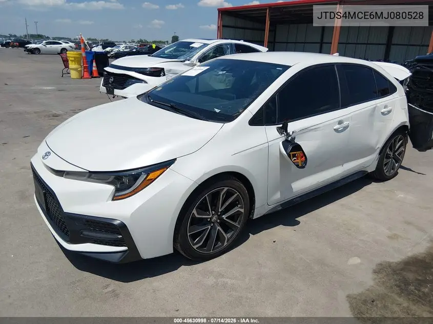 2021 Toyota Corolla Se VIN: JTDS4MCE6MJ080528 Lot: 45630998