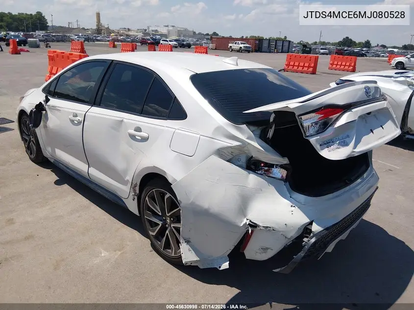 2021 Toyota Corolla Se VIN: JTDS4MCE6MJ080528 Lot: 45630998