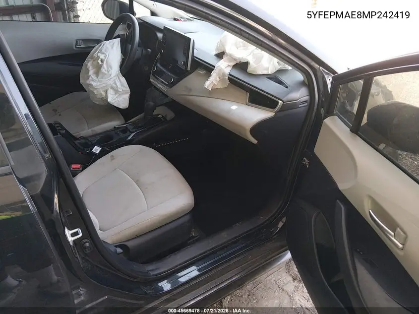 2021 Toyota Corolla Le VIN: 5YFEPMAE8MP242419 Lot: 45669478