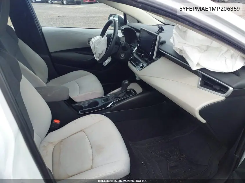 2021 Toyota Corolla Le VIN: 5YFEPMAE1MP206359 Lot: 45691855