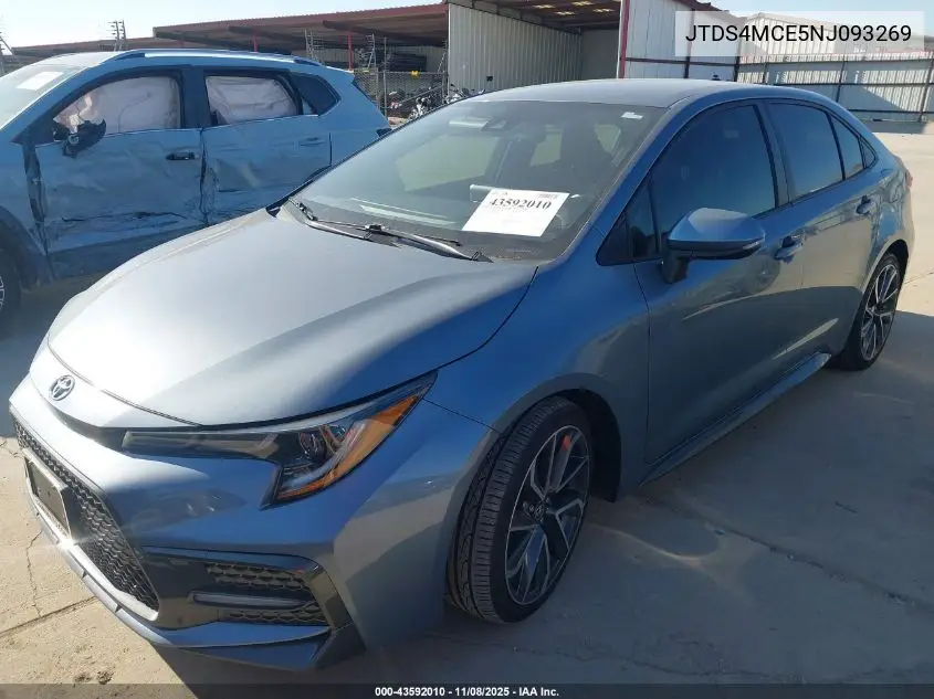 JTDS4MCE5NJ093269 2022 Toyota Corolla Se