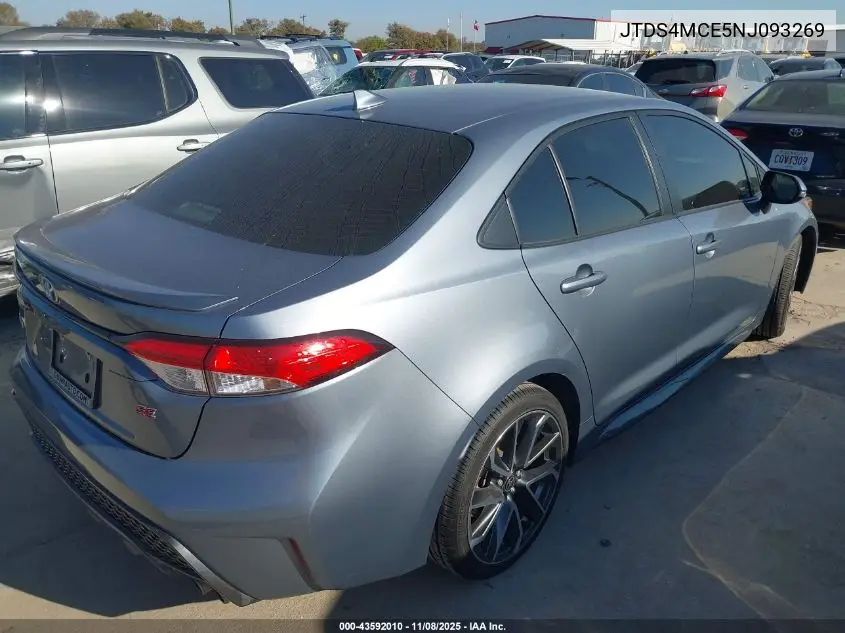 JTDS4MCE5NJ093269 2022 Toyota Corolla Se
