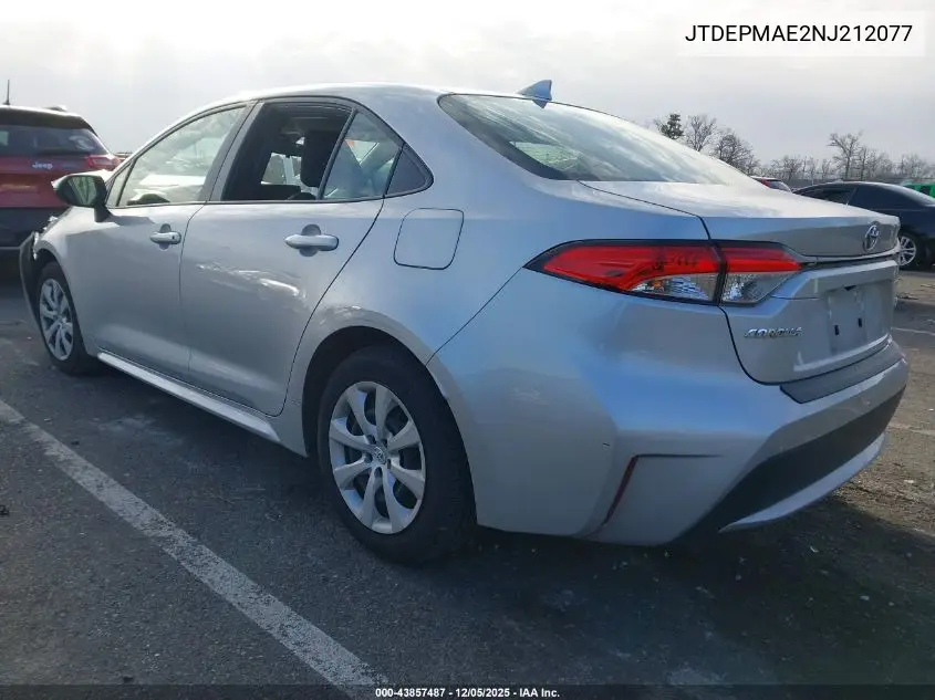 JTDEPMAE2NJ212077 2022 Toyota Corolla Le