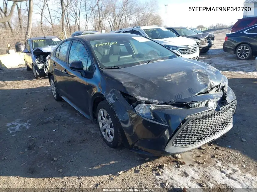 5YFEPMAE9NP342790 2022 Toyota Corolla Le