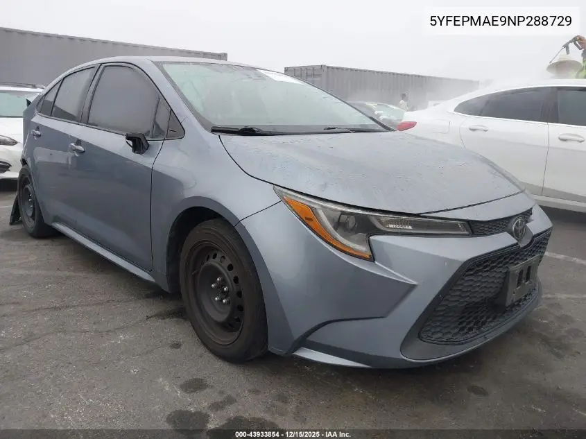 5YFEPMAE9NP288729 2022 Toyota Corolla Le