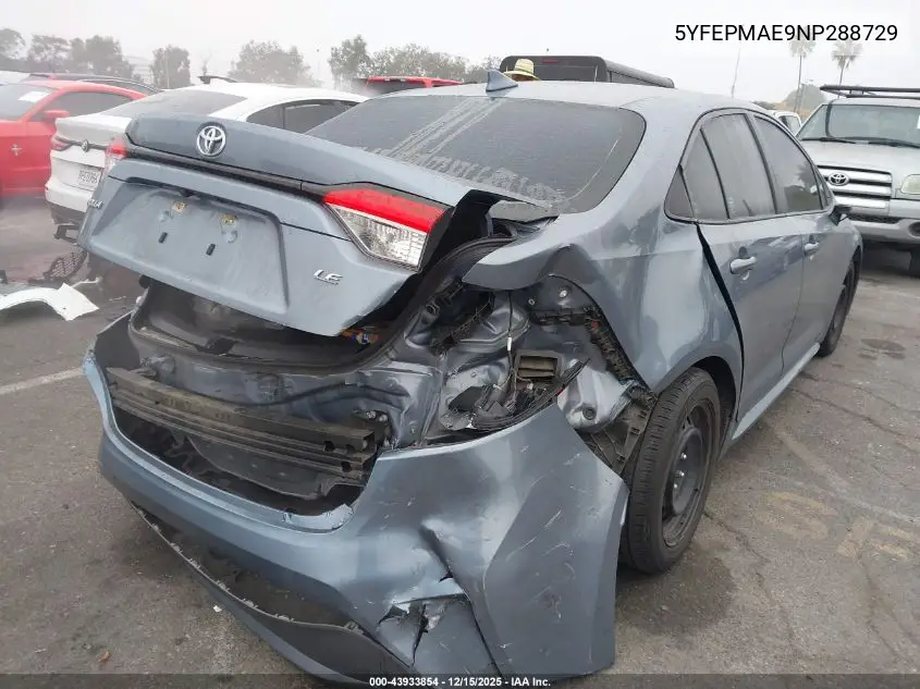 5YFEPMAE9NP288729 2022 Toyota Corolla Le