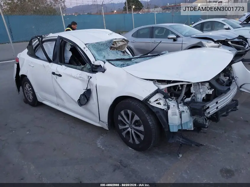 JTDEAMDE6N3001773 2022 Toyota Corolla Hybrid Le