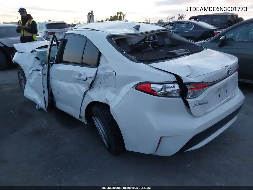 JTDEAMDE6N3001773 2022 Toyota Corolla Hybrid Le