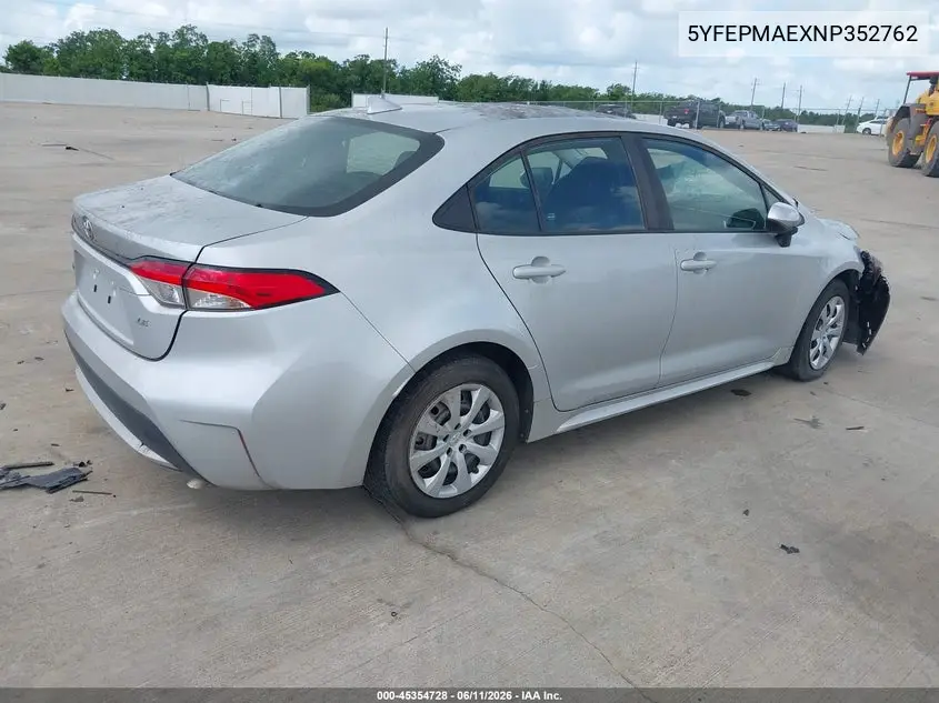 2022 Toyota Corolla Le VIN: 5YFEPMAEXNP352762 Lot: 45354728