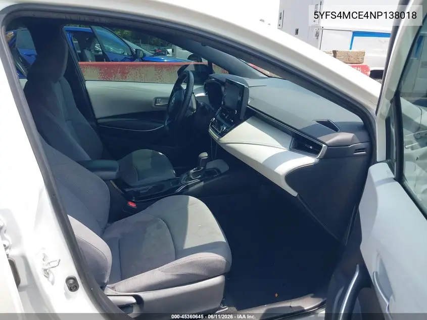 2022 Toyota Corolla Se Apex Edition VIN: 5YFS4MCE4NP138018 Lot: 45360645