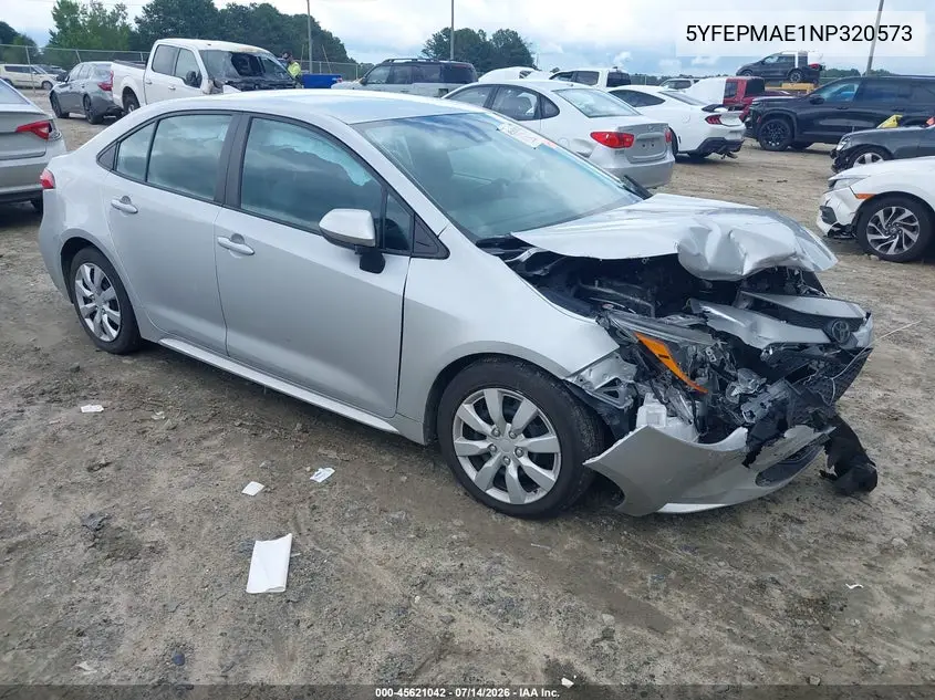 2022 Toyota Corolla Le VIN: 5YFEPMAE1NP320573 Lot: 45621042