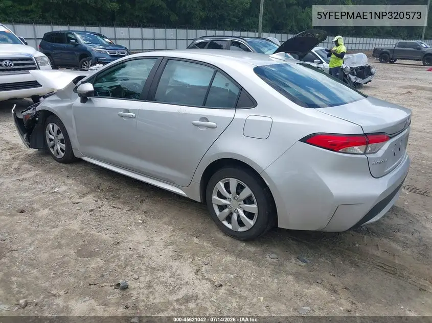 2022 Toyota Corolla Le VIN: 5YFEPMAE1NP320573 Lot: 45621042