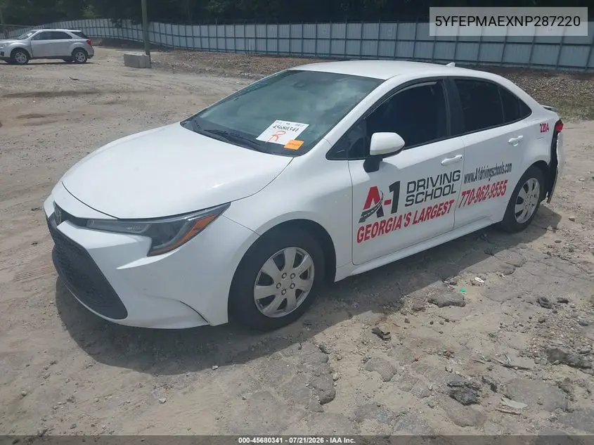 2022 Toyota Corolla Le VIN: 5YFEPMAEXNP287220 Lot: 45680341