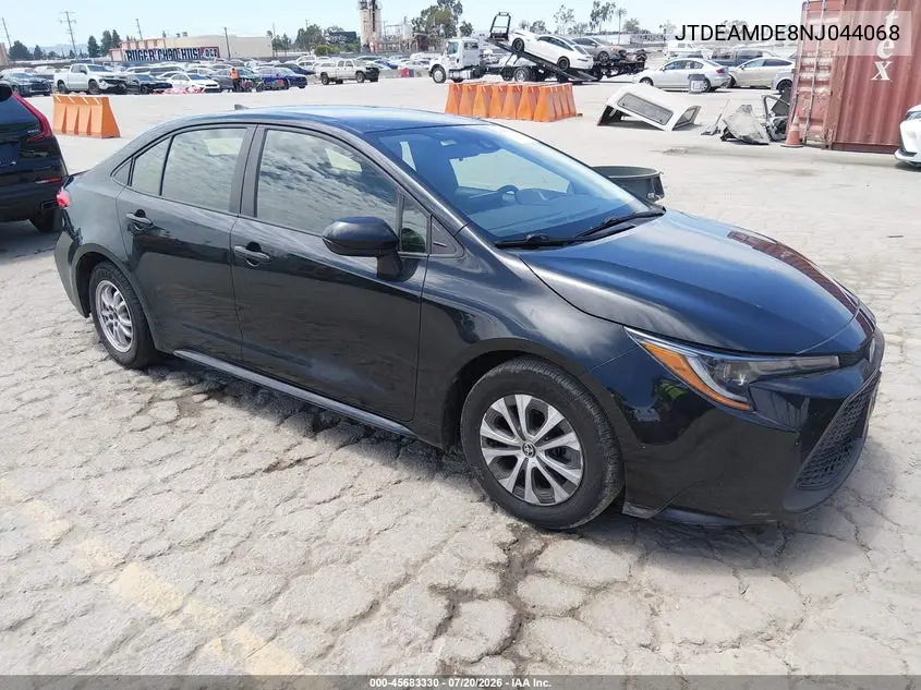 2022 Toyota Corolla Hybrid Le VIN: JTDEAMDE8NJ044068 Lot: 45683330