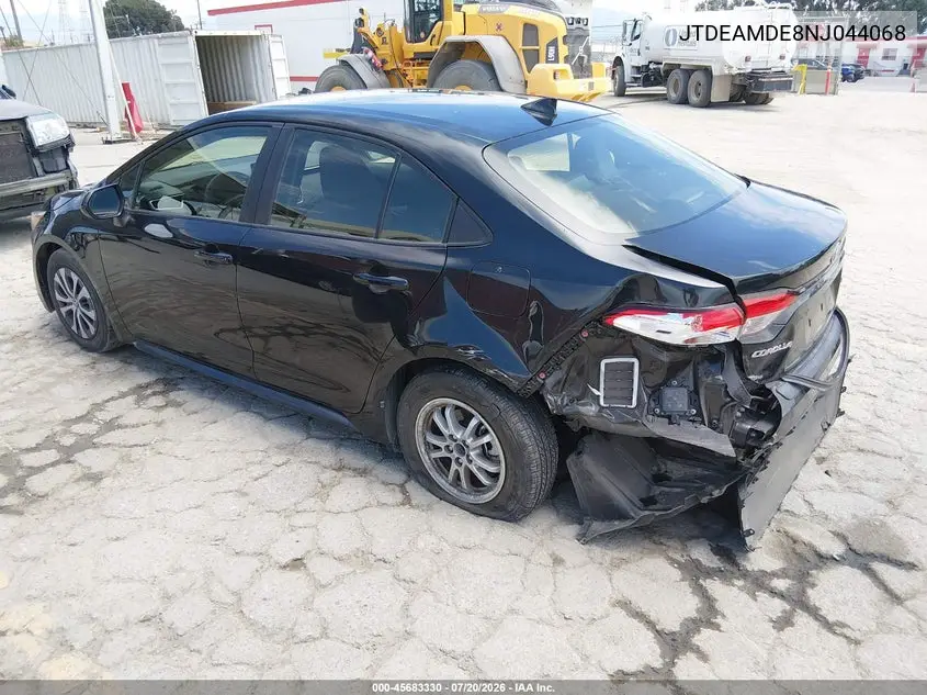 2022 Toyota Corolla Hybrid Le VIN: JTDEAMDE8NJ044068 Lot: 45683330