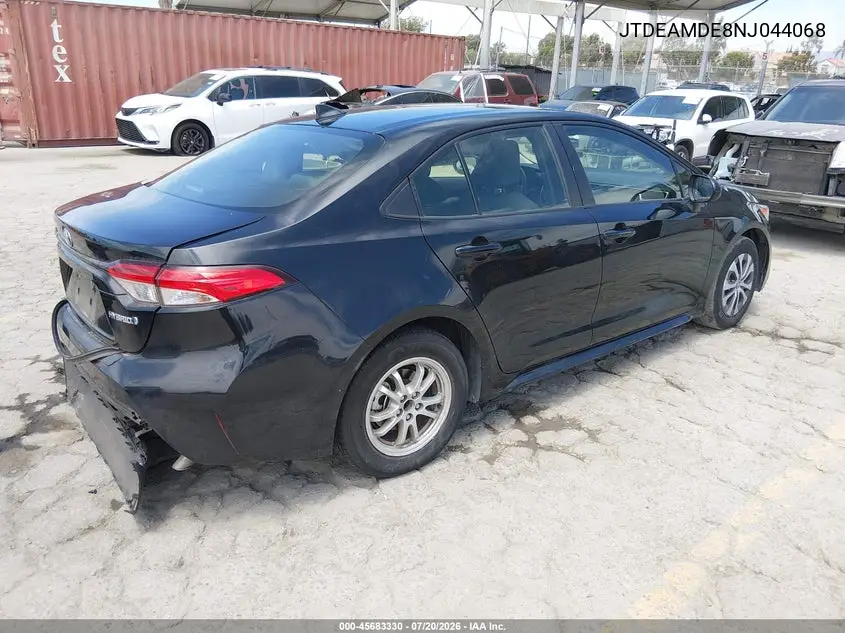 2022 Toyota Corolla Hybrid Le VIN: JTDEAMDE8NJ044068 Lot: 45683330
