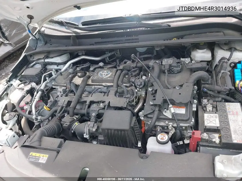 2024 Toyota Corolla Hybrid Le VIN: JTDBDMHE4R3014936 Lot: 45358195