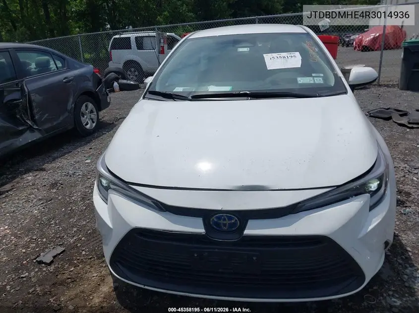 2024 Toyota Corolla Hybrid Le VIN: JTDBDMHE4R3014936 Lot: 45358195