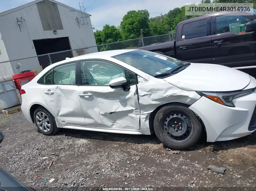 2024 Toyota Corolla Hybrid Le VIN: JTDBDMHE4R3014936 Lot: 45358195