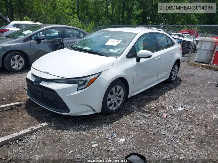 2024 Toyota Corolla Hybrid Le VIN: JTDBDMHE4R3014936 Lot: 45358195