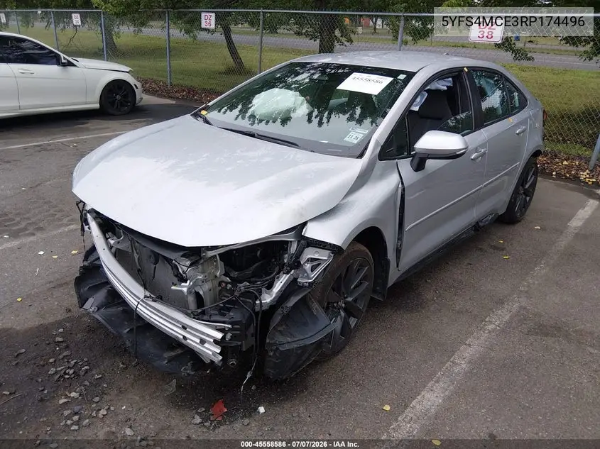 2024 Toyota Corolla Se VIN: 5YFS4MCE3RP174496 Lot: 45558586
