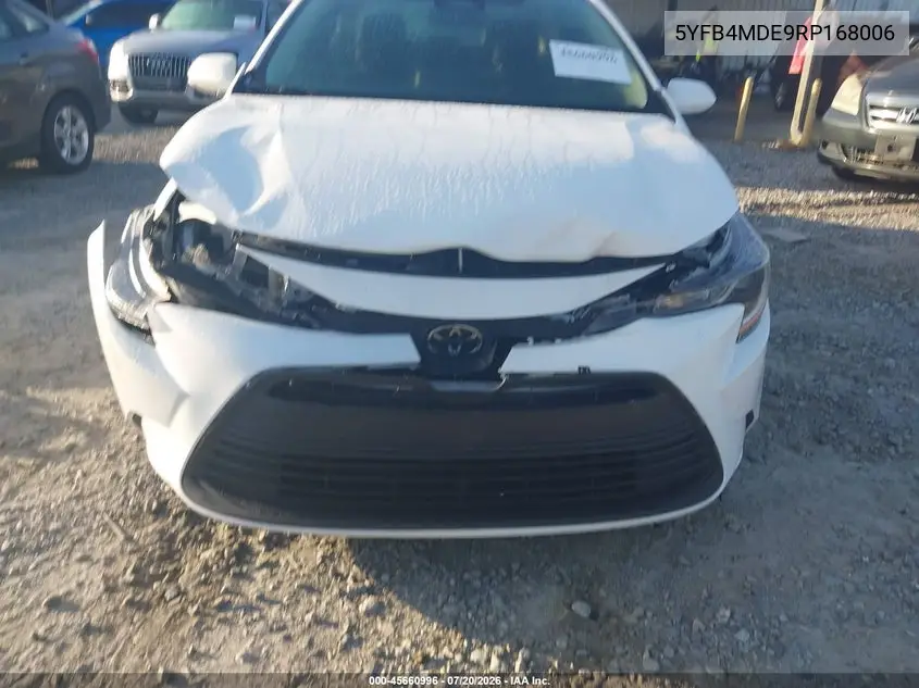 2024 Toyota Corolla Le VIN: 5YFB4MDE9RP168006 Lot: 45660996