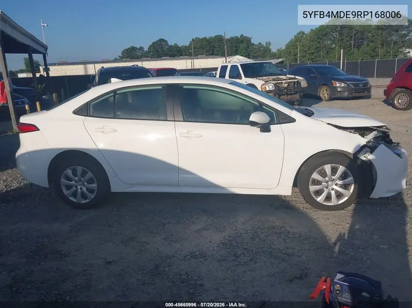2024 Toyota Corolla Le VIN: 5YFB4MDE9RP168006 Lot: 45660996