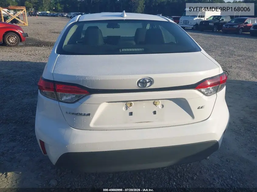 2024 Toyota Corolla Le VIN: 5YFB4MDE9RP168006 Lot: 45660996