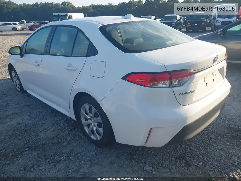 2024 Toyota Corolla Le VIN: 5YFB4MDE9RP168006 Lot: 45660996