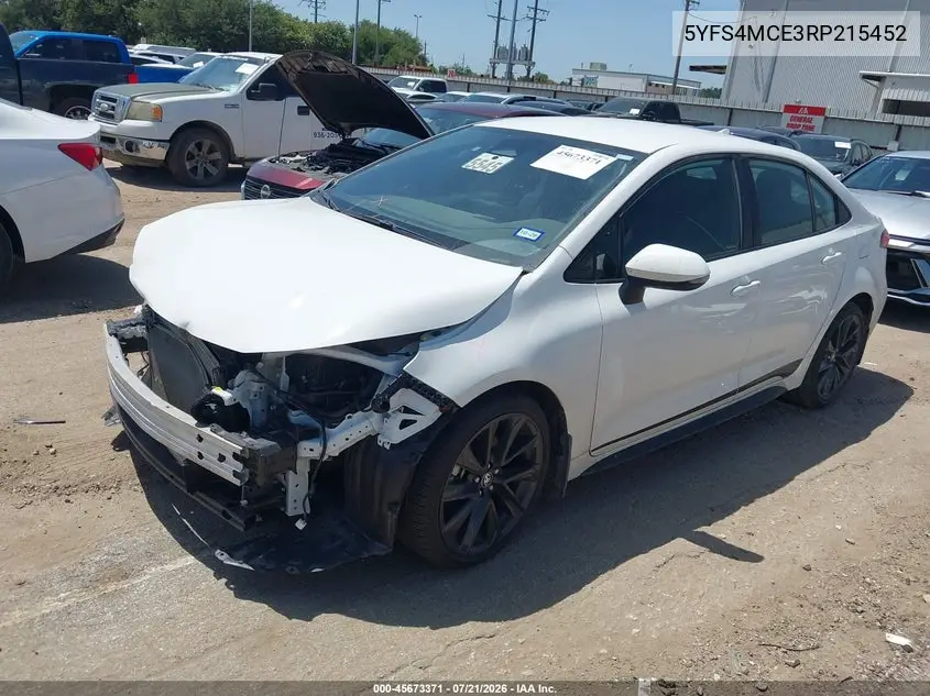2024 Toyota Corolla Se VIN: 5YFS4MCE3RP215452 Lot: 45673371
